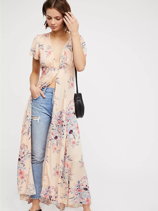 Free People Dresses & Skirts - Free People Boho Floral Kimono Deevine Robe Dress